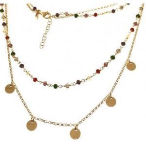 Gargantilla Chapada doble color.